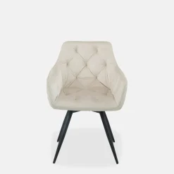 Krzesło obrotowe welurowe beż ATMOSO