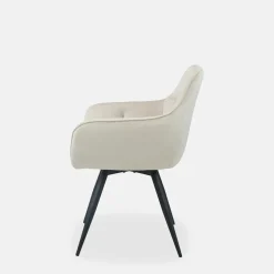 Krzesło obrotowe welurowe beż ATMOSO