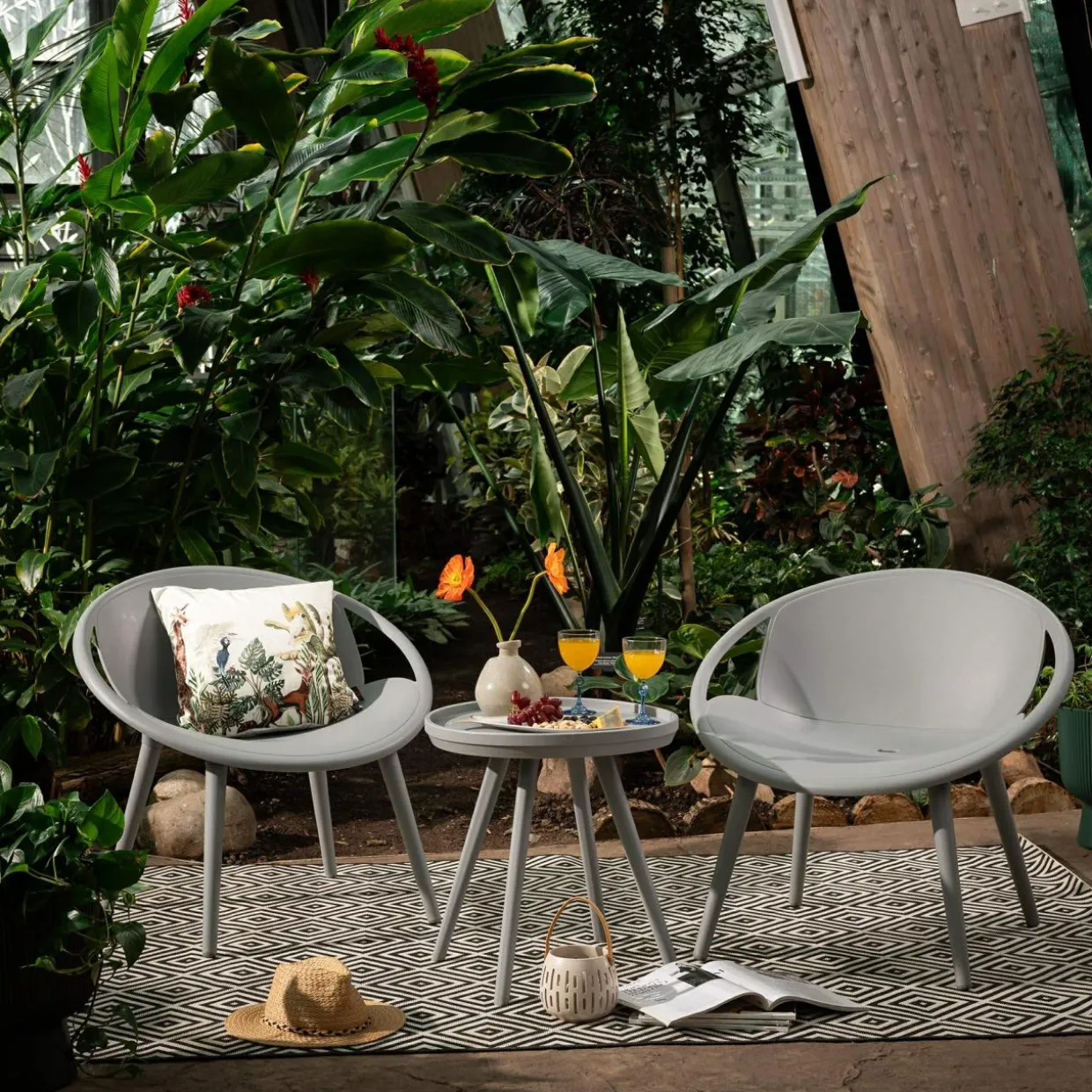 Krzesło ogrodowe HETTIMA jasnoszare