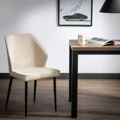 Krzesło tapicerowane beżowe EKLIPSE