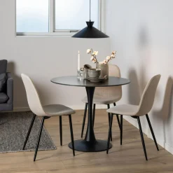 Krzesło tapicerowane beżowe NINA