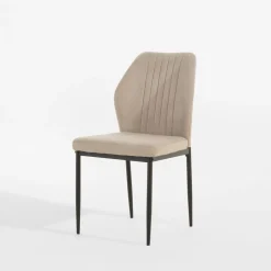 Krzesło tapicerowane beżowe SONDENI