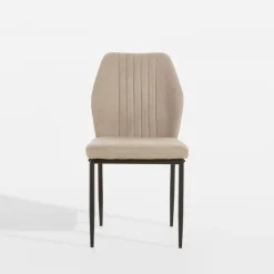 Krzesło tapicerowane beżowe SONDENI
