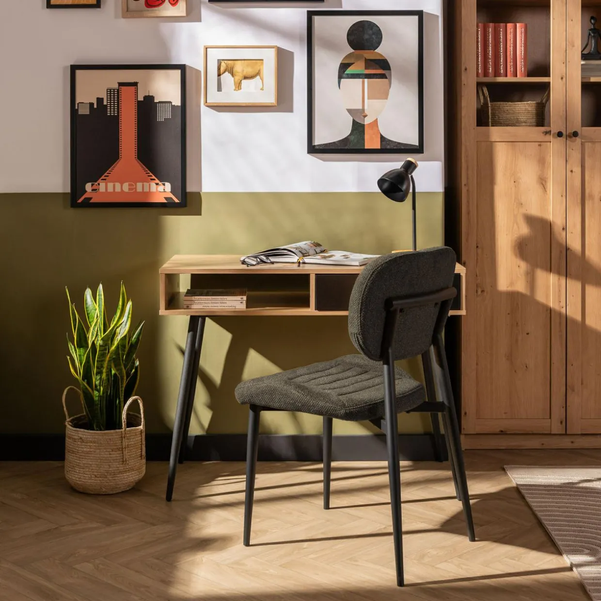 Krzesło tapicerowane ciemnoszare FINESSET