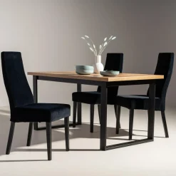 Krzesło tapicerowane czarne SORIN