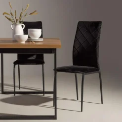 Krzesło tapicerowane czarne ASKOK