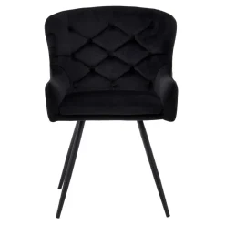 Krzesło tapicerowane czarne LAVEL