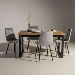 Krzesło tapicerowane pikowane ALLINA szare