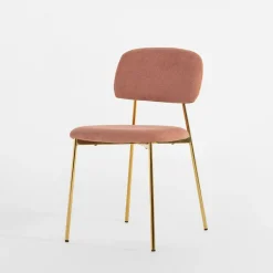 Krzesło tapicerowane różowe ERMENIO