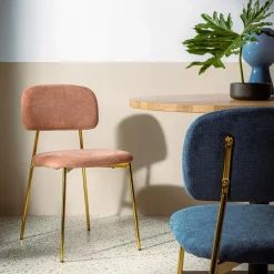 Krzesło tapicerowane różowe ERMENIO