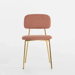 Krzesło tapicerowane różowe ERMENIO