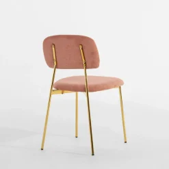 Krzesło tapicerowane różowe ERMENIO