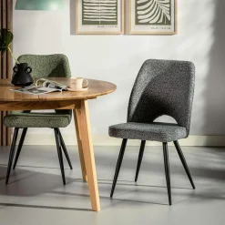 Krzesło tapicerowane szare FALIN