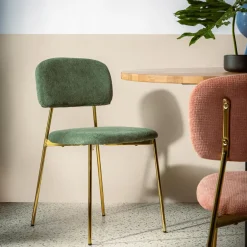 Krzesło tapicerowane zielone ERMENIO