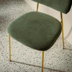 Krzesło tapicerowane zielone ERMENIO