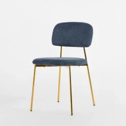 Krzesło tapicerowne granatowe ERMENIO