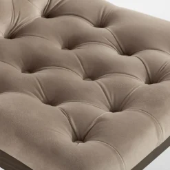 Krzesło welurowe beżowe CAPITONE VOLARE