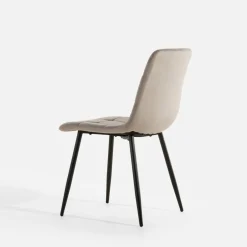 Krzesło welurowe ciemnobeżowe JYRANDO