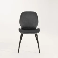 Krzesło welurowe ciemnoszare RITHA