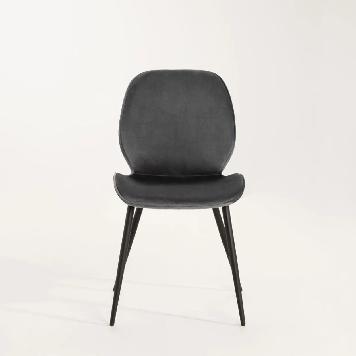 Krzesło welurowe ciemnoszare RITHA