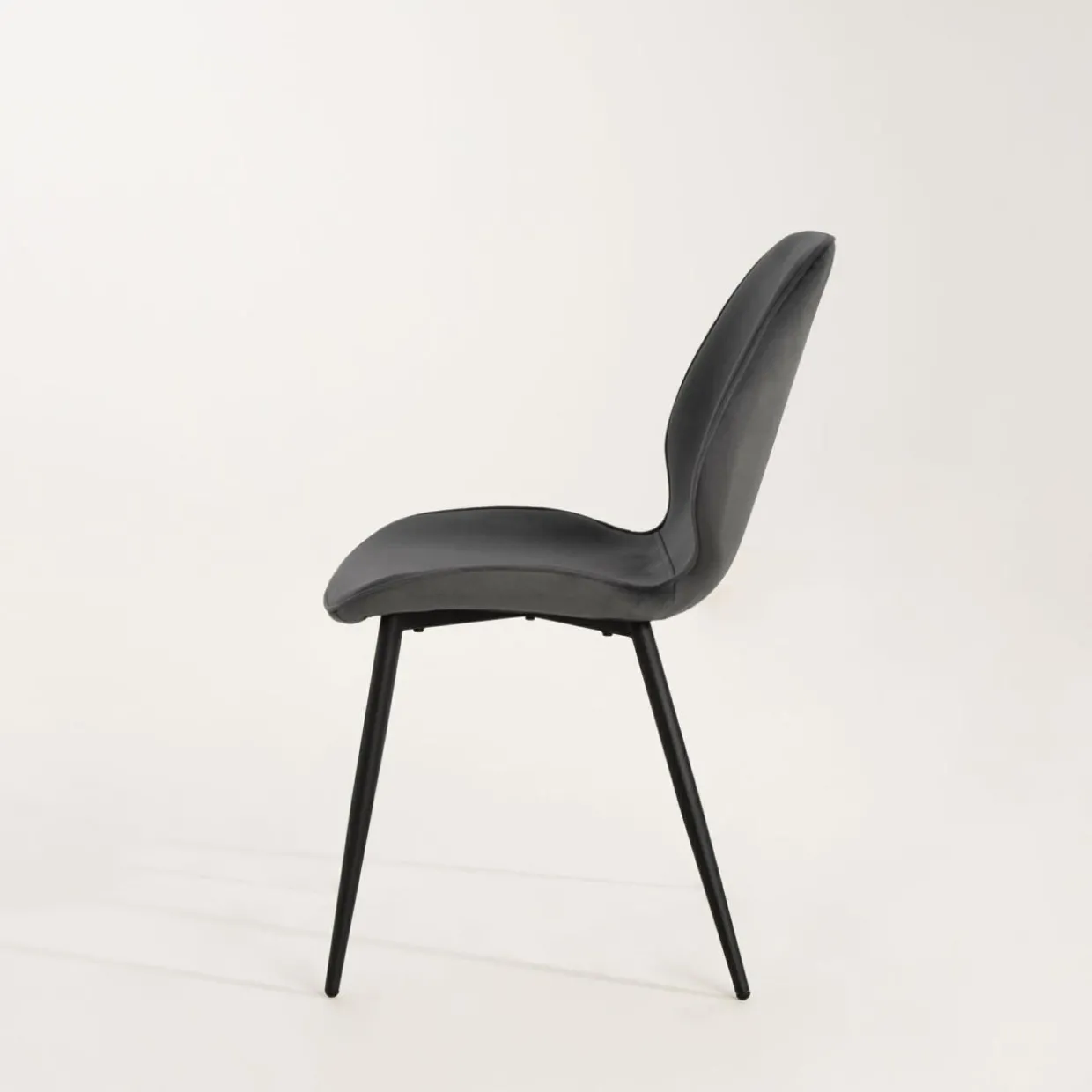 Krzesło welurowe ciemnoszare RITHA