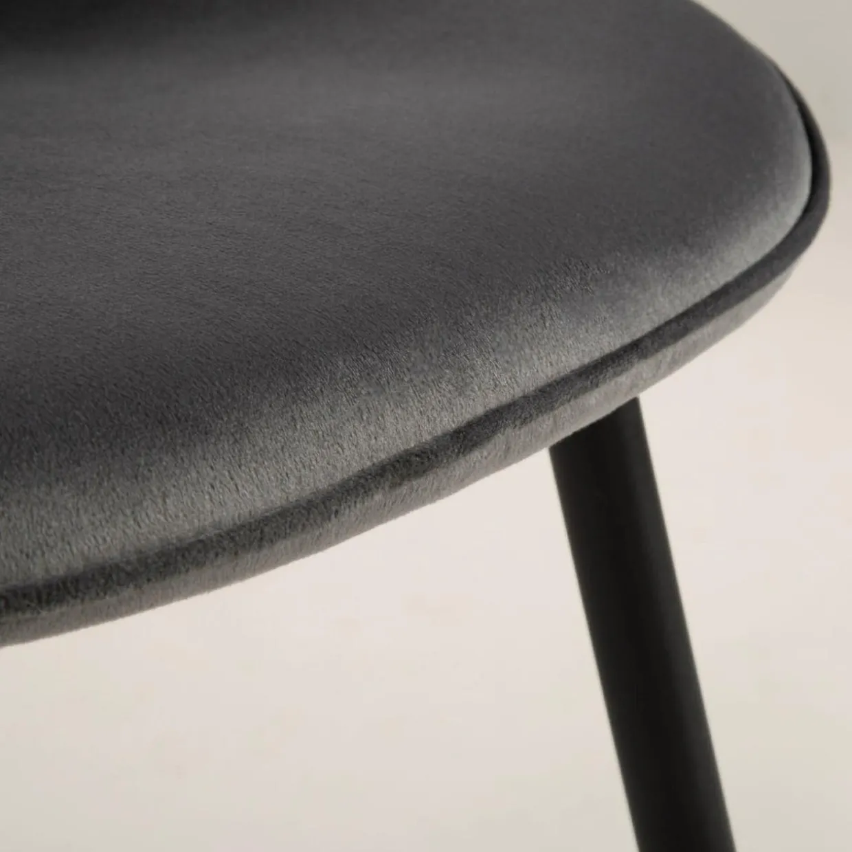 Krzesło welurowe ciemnoszare RITHA