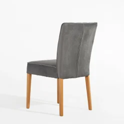 Krzesło welurowe ciemnoszare REVOJ