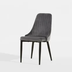 Krzesło welurowe ciemnoszare HOMESTED