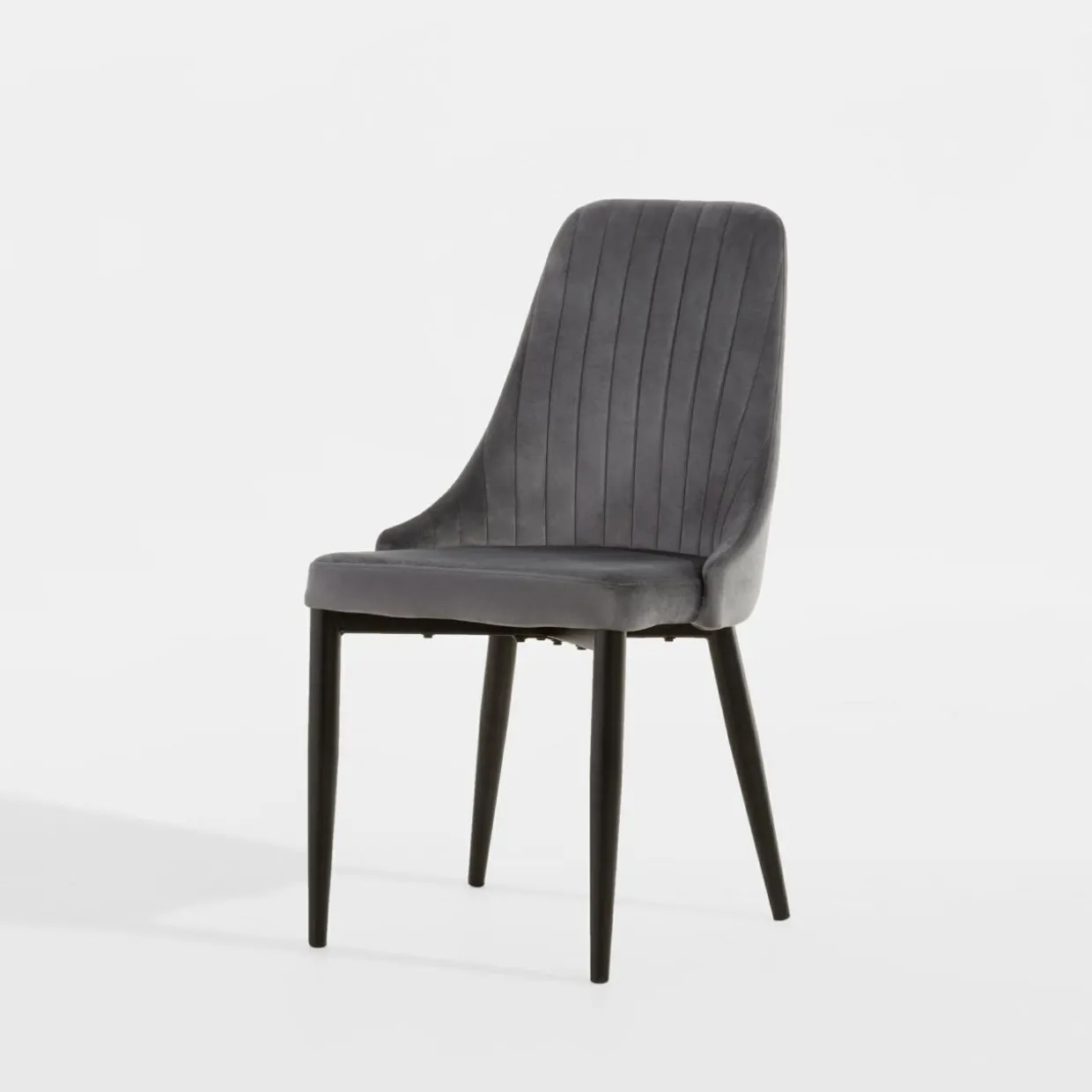 Krzesło welurowe ciemnoszare HOMESTED