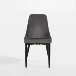 Krzesło welurowe ciemnoszare HOMESTED