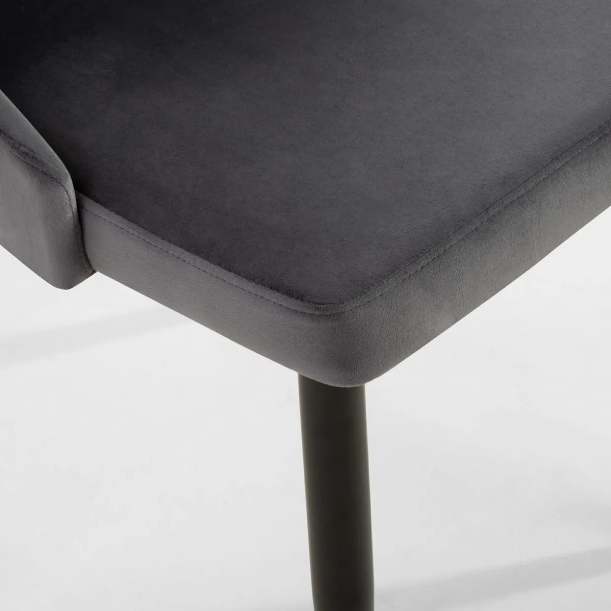 Krzesło welurowe ciemnoszare HOMESTED