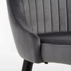Krzesło welurowe ciemnoszare HOMESTED