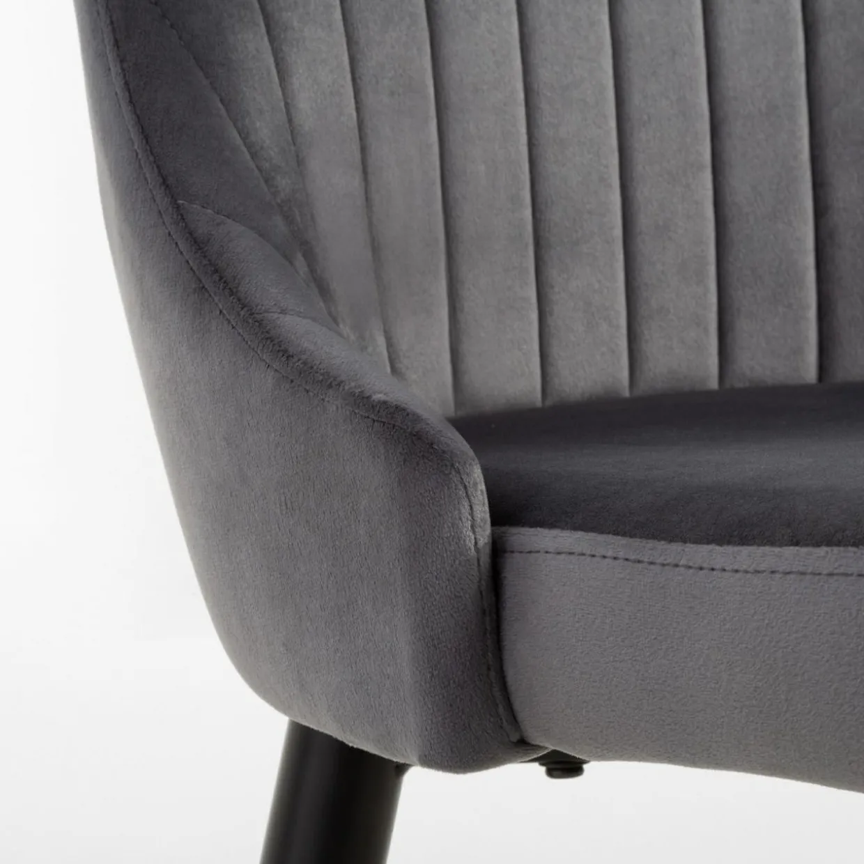 Krzesło welurowe ciemnoszare HOMESTED