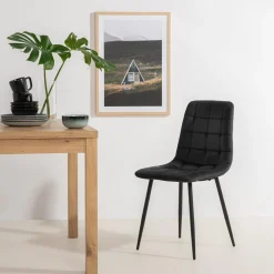 Krzesło welurowe czarne ABADA