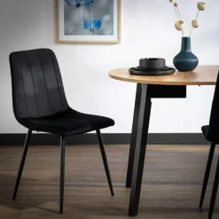 Krzesło welurowe czarne ADEK