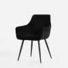 Krzesło welurowe czarne ADUNO II
