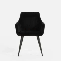 Krzesło welurowe czarne ADUNO II
