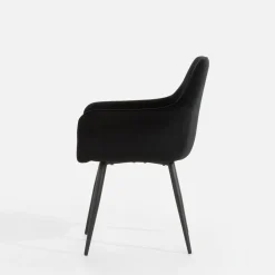 Krzesło welurowe czarne ADUNO II