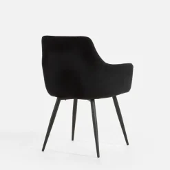 Krzesło welurowe czarne ADUNO II
