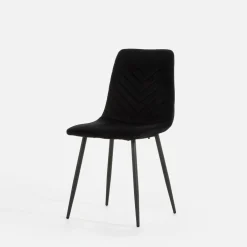 Krzesło welurowe czarne ANUTO