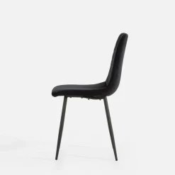 Krzesło welurowe czarne ANUTO