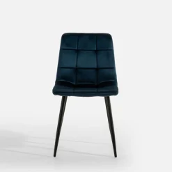 Krzesło welurowe granatowe JYRANDO