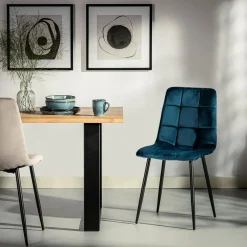 Krzesło welurowe granatowe JYRANDO