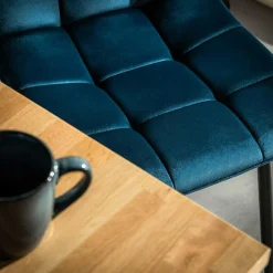 Krzesło welurowe granatowe JYRANDO