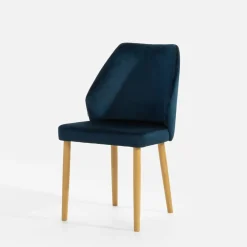 Krzesło welurowe granatowe KELLAN