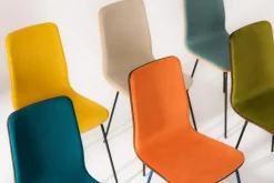 Krzesło welurowe musztardowe VINGE