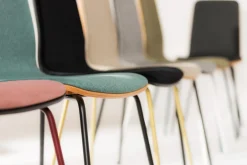 Krzesło welurowe pudrowy róż VINGE