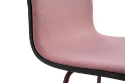 Krzesło welurowe pudrowy róż VINGE