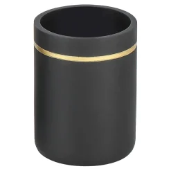 Kubek łazienkowy czarny ze złotym dekorem 10,1 cm
