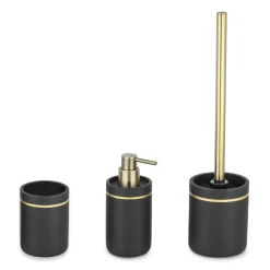 Kubek łazienkowy czarny ze złotym dekorem 10,1 cm